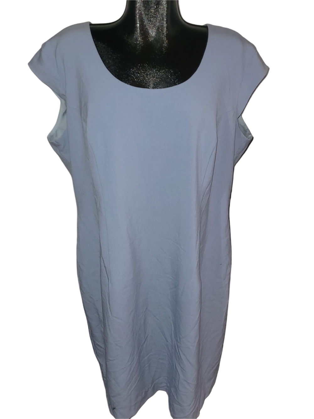 Victoria Collection Light Blue Scoop Neck Short Sleeve Shift Dress NWT Size 2XL